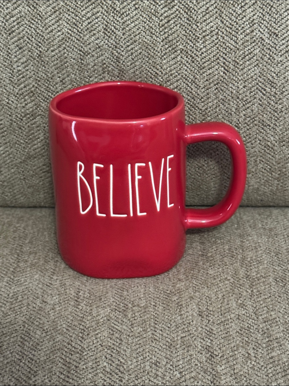 NWT Rae Dunn Believe red Christmas mug